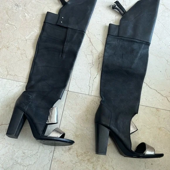 3.1 Phillip Lim Over The Knee Ora Open Toe Boots - Picture 3 of 16